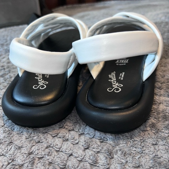 SEYCHELLES Women's Punchline White Leather Strappy Slingback Sandal US 6.6 - Picture 6 of 13